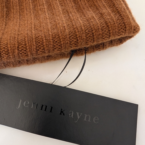 Jenni Kayne Rust Brown Ribbed Beanie Cashmere - Picture 2 of 7